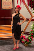 The fit is great and flattering, only 3 stars because the opening near the bust was too low. Had to safety pin it or it would have been revealing a boob. - Angela S.