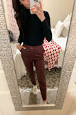 These leather pants are great for work or dressing up for an occasion. The leather material is very nice and it is also lined on the inside with a softer, more comfortable fabric. I love the pockets on these as well. - Emma H.