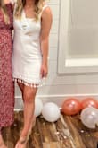I wore this on my bachelorette weekend and loved it so much! It does run small so I recommend sizing up. I usually wear a small in Lulus dresses but there was only a medium left and I'm glad it worked out that way, as even the medium is snug. This dress does not have any stretch to it whatsoever so keep that in mind! - Lauren A.