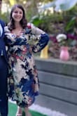 The fabric is beautiful, however, I had the dress altered in length and in the chest area! I had so many compliments at my friends' wedding! - Claire R.