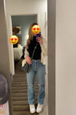 These are my favorite jeans. They are somewhat elastic so they are easy to sit in and they hug my butt perfectly. It's hard finding jeans that fit tightly but do not squeeze my stomach or legs! So comfy! - Katherine F.