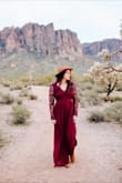 I definitely wish I wore one of those sticky bras that hold up your boobs but otherwise this dress was perfect, elegant, flowy and utterly romantic for my desert mountain engagement photoshoot. I had it hemmed though and wore high heels with it. - Christina B.