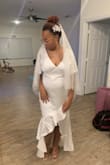 I liked this veil but it didn't go with my dress well and I ended up preferring a shorter veil but it's good quality and very pretty it was too long for me cause I want the veil under my bun - Tonya S.