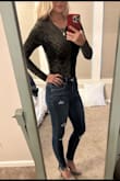 I love this bodysuit in green!! I am usually a size small so I ordered a small and it was a little snug on my 34DD girls, but not unbearable. I also have a long torso so it felt a little short, but it stretched enough to get it on. I ordered a medium as well but sent it back because it was super loose in the arms/wrist area and didn't have a lot of compression on the stomach area. I think if you want a compression-type fit in the waist, order your usual size! - Kristi M.