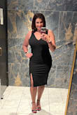 Love the way this dress fits, very flattering, snug but perfect for not having to wear a bra with it for my 36D/DD chest - Elizabeth K.