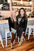 Great black vegan leather jacket. The style of this jacket is to be more fitted not oversized, which is totally what I was looking for.  I ordered my true size small & it fits perfect. I'm the blonde on the left in the picture, for reference I am 5'4" 125lbs. Follow me on IG & the LTK app @piglet11981 for more style ideas. = - Kristina F.