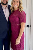 I love this dress. The detail of the lace and design is gorgeous. The color is great for any time of year. I love the see through section on the waist. - Lora K.