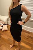 Beautiful dress, and very comfortable. Loving the one shoulder look! - Lora K.