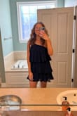 Love this dress! Wore to a rehearsal dinner. A little on the short side, but not anything too crazy. Loved the elastic around the armpit so it for perfectly! - Caroline A.
