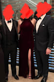 This dress was so beautiful! Very comfortable and flattering, and the back was open enough to feel sexy but not so low cut I couldn't wear spanx or had to worry about my butt crack hanging out lol. It is, however, very long. I am 5'7" and even in 4" heels the dress was a smidge long but still ok for me to walk in. If you're short or don't plan to wear high heels, I would definitely factor in needing to tailor it. - Christy W.