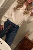 The sweater is made of great material. It is very durable and comfortable. I am not much of a crop top person, but when paired with some mid-rise jeans this sweater is perfect for me! - Alexis F.