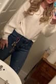 I love these jeans! They are a great length, fit, and material. They go perfectly with the slightly cropped sweater that I ordered from here also! - Alexis F.