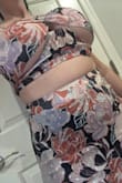 If you want your special occasion dress to come with a side of tasteful under-boob, then look no further, this is the one for you. The top features an interesting design choice that isn't visible online. Pics for reference. - Erica R.