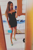 Loved the dress, felt great in it. However, I only wore it once and after a couple of hours, both of the armpits ripped so I had to keep my arms down all night. I'd say the arm pieces run a little bit tight. - Nicole D.