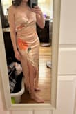 This dress is so cute on the model but does not look as nice or high-quality in person. I literally felt like I was wearing lingerie when I put it on- it's not lined anywhere and is extremely clingy. Additionally, the material is much thinner than it should be for the price and the print doesn't look as sharp in person. I really wanted to like this but there's no way I can wear this to the formal wedding I ordered it for. - Sean S.
