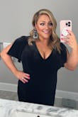 Received so many compliments on this dress!  Beautiful fabric, laid nicely, and accentuated all the curves!  Does have a tiny bit of stretch, and if you think you are between sizes, I'd say to order down. - Samantha S.