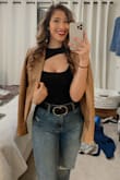 I LOVE this top! I was worried that the material would be too thin and see-through but the material is of high quality. I felt like bad bech wearing this out for a girl's night.  I get lots of compliments whenever I wear this top. - Evie P.