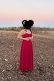 I just loved the fit. It needed to be hemmed but it turned out beautifully. It was not as bright of a red as the photo I ordered from but I was happy because I didn't want that bright of a red anyway - Melissa P.