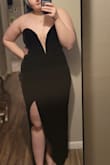 I ordered this for a fancy event I have this spring. I couldn't be happier with the quality or the fit. It is so flattering (which as a curvy girl, I was worried about) and I feel hot in it. It feels like a dress that could easily cost 2x as much as it does. I felt the sizing was appropriate and that the dress has some stretch. - Madison S.