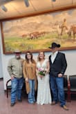I was originally looking for a casual maxi dress for our courthouse wedding. I chose to go white and am so happy I did! Our wedding was in February. I wanted something practical, but that I could feel beautiful in at the same time. I work my favorite cowgirl boots and wool jacket. I also added a waistband the dress doesn't need it, but it added a little something. I didn't want to overdue to the look with too much jewelry. I chose pearl dangle earrings. Once the dress came & I tried it on... I didn't want to take it off. The material is quality. I felt so beautiful on my special day & am overly pleased with my dress. Dress is a large. - Darsha N.