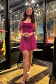 This is a perfect dress for a date night or prom night. The color is so beautiful. It fits perfectly, I ordered an extra small. The fabric and quality of the dress are so good. The only problem is that the strip keeps falling off from the shoulder. Otherwise, it is a very beautiful dress - Akshay G.