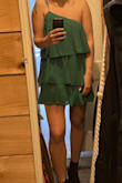Very cute dress. It's very comfortable, is not right, and the strap is adjustable (length, hits bust correctly). I originally bought it to go to a wedding but might be a bit short for that. Elsewise, I love it - Christina L.