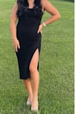 I wanted a chic dress for a semi-black tie wedding that allowed me to move but also looked elegant. This dress did a great job of accentuating the best parts of me! I paired it with some nude wedges (also from Lulus). I'm also notoriously a size Medium in all of Lulus clothing and have an athletic build. However I opted to size down and get a Small, and the fit was perfect. - Kathy D.