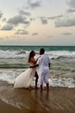 I took a chance on this dress for my 25-year wedding beach renewal ceremony. I thought it might be too revealing for me, but it was so perfect. I felt like a million bucks in it. I thought I would be a medium (I'm a size 6), but the small fit like a glove. - Danette R.