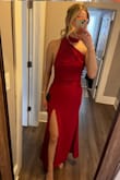 I'm actually obsessed with this dress, but I'm going to size up to a medium instead of a small. I'm normally a small, but the armpit area is too tight and I could tell it would rub all night and I would be annoyed with it. Hoping the medium is perfect! - Halle H.