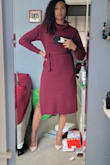 I normally use a M'L but reading the reviews I decided to order a S and good thing I did. Awesome dress for colder days but the collar is too big and it took me a while to find the perfect way so it didn't look weird. - Juliene L.