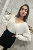 Beautiful sweater. Goes well with skirts and pants. True to size! And the reversibility makes it unique! - Lucinda D.