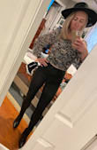 I would say these fit pretty true to size, however the waist was a tad loose on me, so I ended up wearing a belt when I wore them. I know if I sized down to a 25, the legs would be too tight because I have larger thighs, so I kept the 26's. Keep in mind, these are pants, not leggings. They are not breathable, and you will sweat in warmer weather. And while they have a leather-like give to them, I wouldn't necessarily call them stretchy. I paired them with a lulus top and cardigan when I wore them last! - Jessie C.