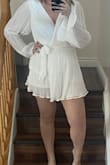 This is so flattering and very comfortable I probably could have gotten away with a large but because I'm tall I'm always conscious on how rompers fit. Can't wait to wear this for my Bach! - Victoria G.