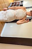 Ordered this to wear for my daughters communion. High neck kept it classy and elegant. Only complaint is its a drop
Too tight in the hip area. Large would have been too big in the waist and chest, so will keep this, but would have love a bit of stretch here - Michelle S.
