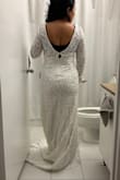 Love this dress but unfortunately, the fabric does not allow any stretching, I can usually wear an M but this one did not give any room, the dress is absolutely stunning, I loved it, and I would get a bigger size in a heartbeat if available! - Veronica M.