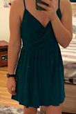 The dress is a very nice colour and pretty style. The only thing is the fabric is a bit itchy, it is a bit short but other than that a really cute dress. - Andrea K.