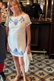 Medium fits me perfectly. Adorable and with a slip to keep the sun from shining through but a bit of sexy as the length stops at mid thigh. - Elizabeth D.