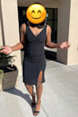The dress was tight and sleek. I was tempted to get a size bigger but decided not to because of the risk of it fitting too loosely. I am very muscular and have a big butt and I attribute that to the tightness. I often times had to pull the dress down when getting up from sitting. Other than that, the dress looked great and was perfect for the wedding I attended. - Katherine H.