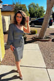 Comfortable and sexy. A showstopper and true to size. I think to be fit better, I'll have the sleeve shortened. - Venus K.