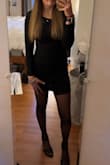 Absolutely love this dress, can be dressed up or down. Wore it for a fancy dinner in this picture but could also be a casual outfit too!!!! I'm obsessed! Material is nice too, very stretchy but hugging at the same time. - Anna S.