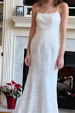 I am a very skinny person with a small bust but the adjustable strings in the back made it so I could fit the dress to my body perfectly! Only complaint is that the dress is VERY long and I will definitely have to get alterations despite being on the taller side (these pictures were taken with me being 5'8.5 and wearing 2-inch heels) - Rachel L.