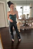 Absolutely love this body suit. The green color is gorgeous and the texture of the fabric is awesome. It runs a tiny bit small but I wouldn't size up personally unless I had larger breasts. Mine are teeny tiny so I am able to fit it. If you are blessed with boobs like I was pre- 5 kids, size up. - Sierra J.