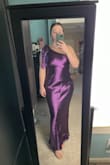 I bought this dress for a black tie formal wedding this summer and I could not be more thrilled with this dress. I am a size medium top, and size 6 pants, and ordered a large. I sized up based on the size chart and other reviews. It fits like a GLOVE. The material is great quality and the color is beautiful. - Nina C.