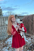 This dress is such a beautiful color and the fit is perfect! I love the sleeves and the length and it was perfect for Valentine's Day. Looking forward to wearing this again and again! - Emma K.