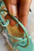 The shoes are so pretty! They are not very stable but I'm not planning on doing much walking with them. One of the straps had a tear and I would really like to exchange them for a pair that isn't damaged. - Christie R.