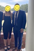 went to a winter wedding and it was perfect! nice material, kind of thick. it is a form fitting dress but very comfortable!! typically i'm a medium but needed a small, the medium was too big. - Brianna C.