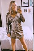 I wore this dress for night out in Vegas, and it was perfect! It was thick, great quality without being itchy. It is definitely low cut if you're top heavy, but for the occasion I was ok with that. I would for sure recommend. I tried 2 other sequin dresses and this was by far my favorite if you're looking for something a little flashy! - Christie N.
