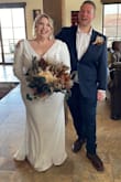 I love this dress! It hugged my curves nicely and was easy for my seamstress to tailor. My husband loved this dress so much. For the price, there is absolutely nothing better! I'm so happy with my purchase! - Jillian M.