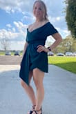 Loved this dress & got lots of compliments! It's a little snug in the bust but appropriately so. I was able to go without a bra and the gals stayed put. After wearing it for hours it still looked great and was comfortable. High-class dress of a low budget cost. Definitely recommend! - Becky T.