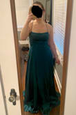 This dress is so beautiful and fits perfectly!!! It was pretty long on me but I expected that and plan on getting it hemmed. I didn't want to take it off! - Sara R.